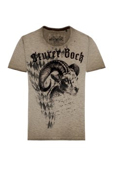 T-Shirt mit Druck "Sturer Bock" & "UND GEIL AUF DI" Motiv Steinbock von Hangowear